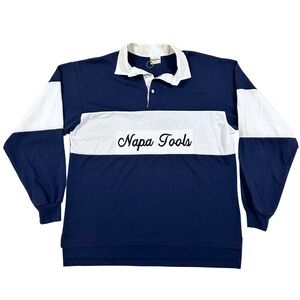 Vintage King Louie Bowling Rugby Shirt NAPA Tools Parts Embroidered USA Made